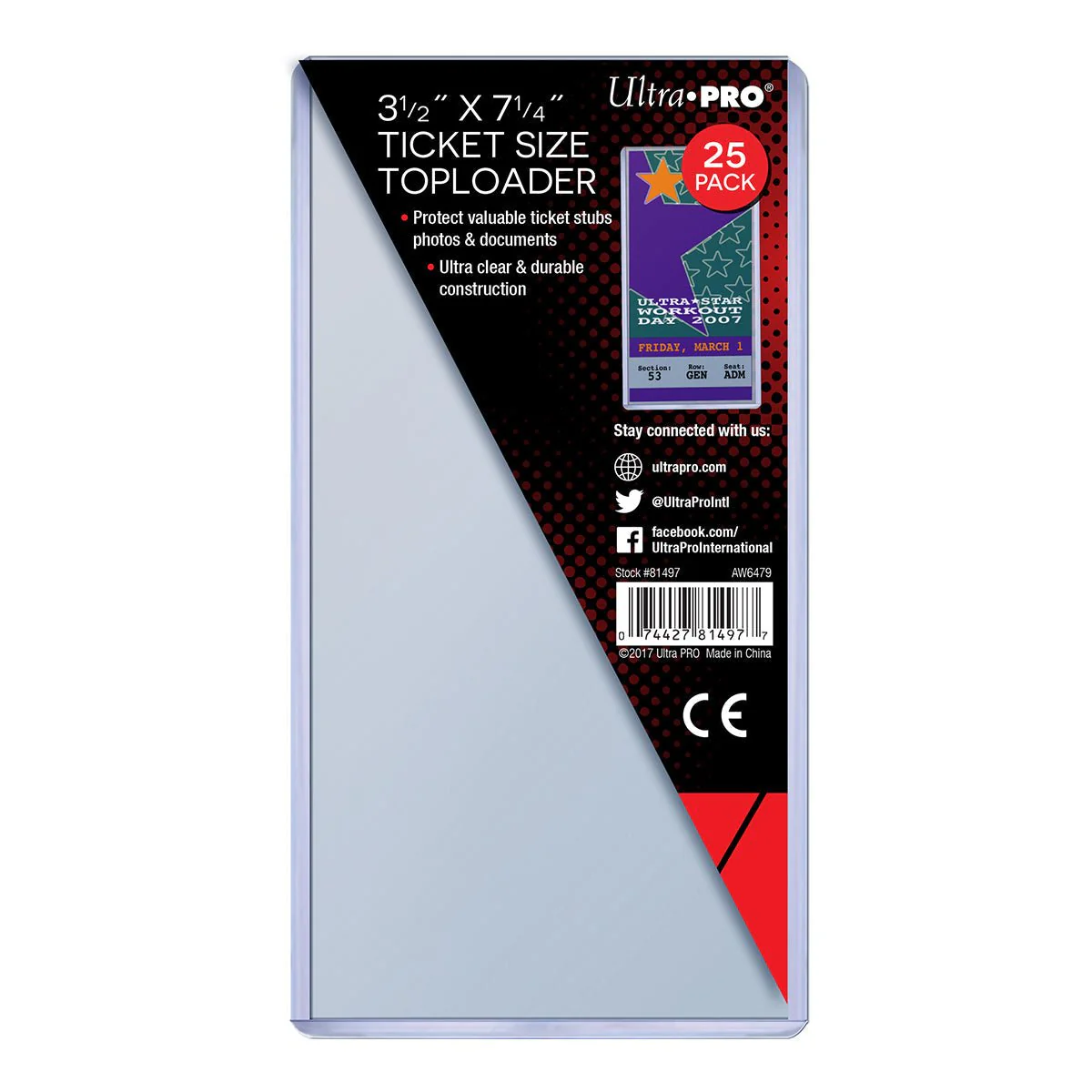 3.5" x 7.25" Ticket TOPLOADER® (25ct)