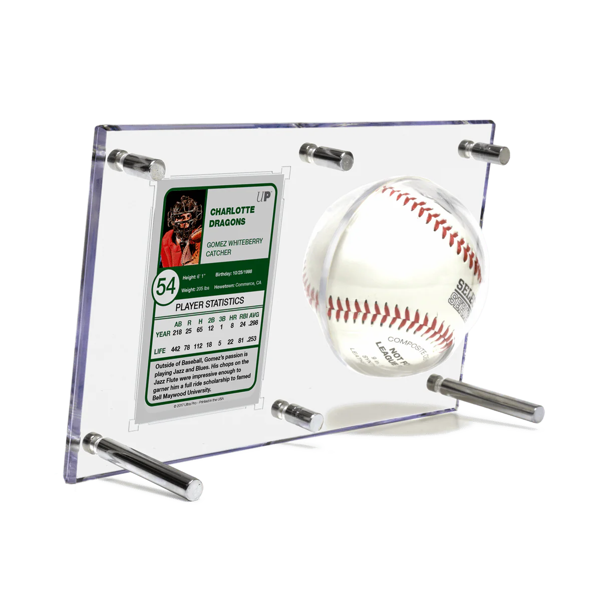Baseball & Card (35PT) Clear Flip Display Case - Image 3