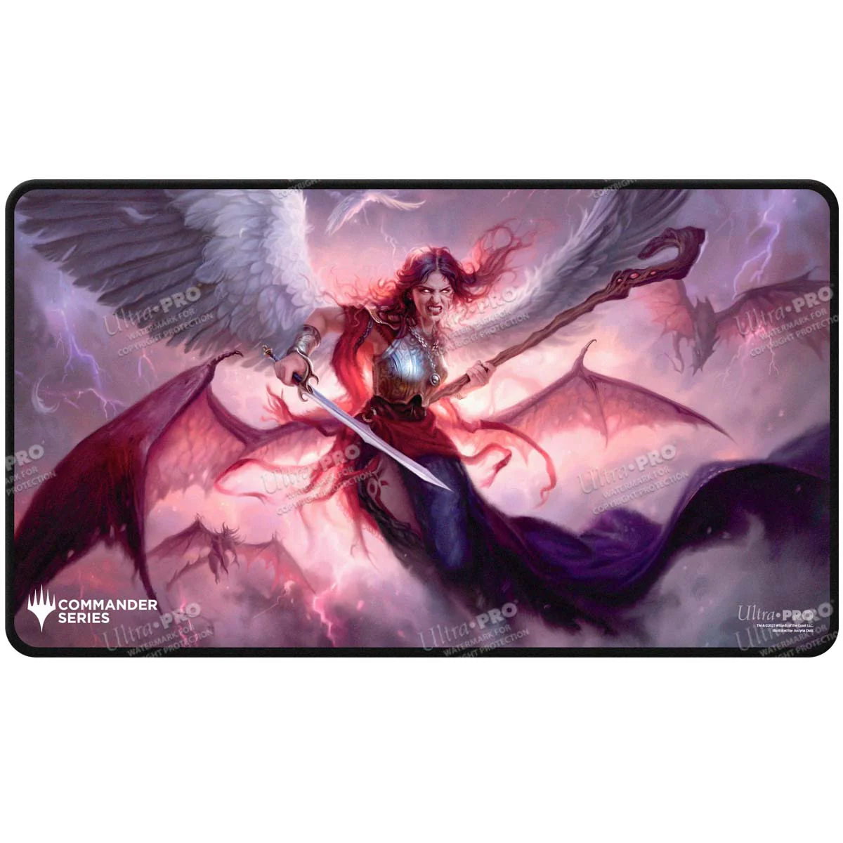 Commander Series #5 - Three Color Wedge - Kaalia (Fan-Voted) Black Stitched Playmat for Magic: The Gathering - Image 2