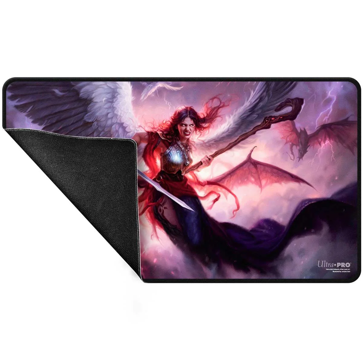 Commander Series #5 - Three Color Wedge - Kaalia (Fan-Voted) Black Stitched Playmat for Magic: The Gathering - Image 3
