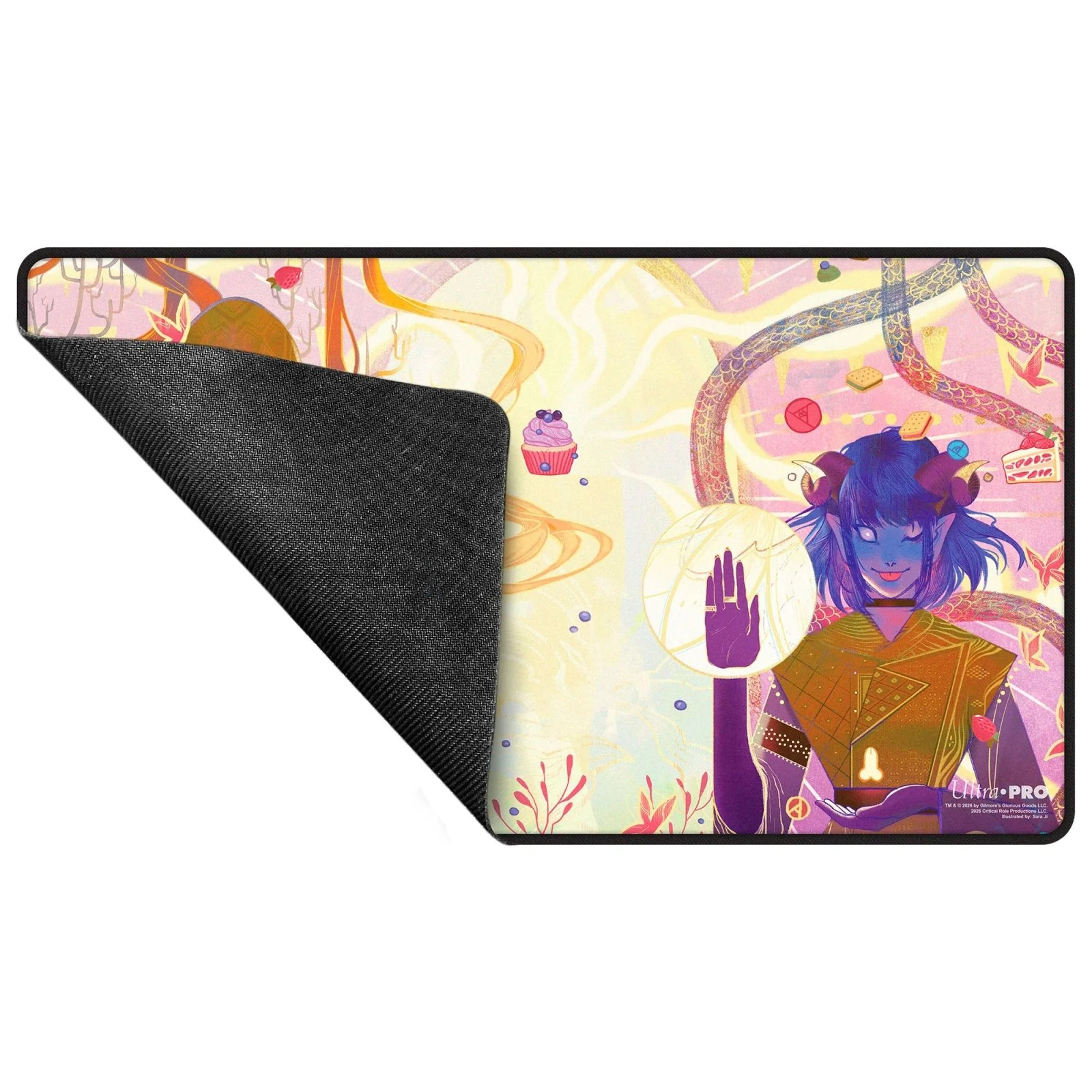 Critical Role Radiants: The Mighty Nein Jester Lavorre Black-Stitched Playmat for Tabletop Gaming - Image 3