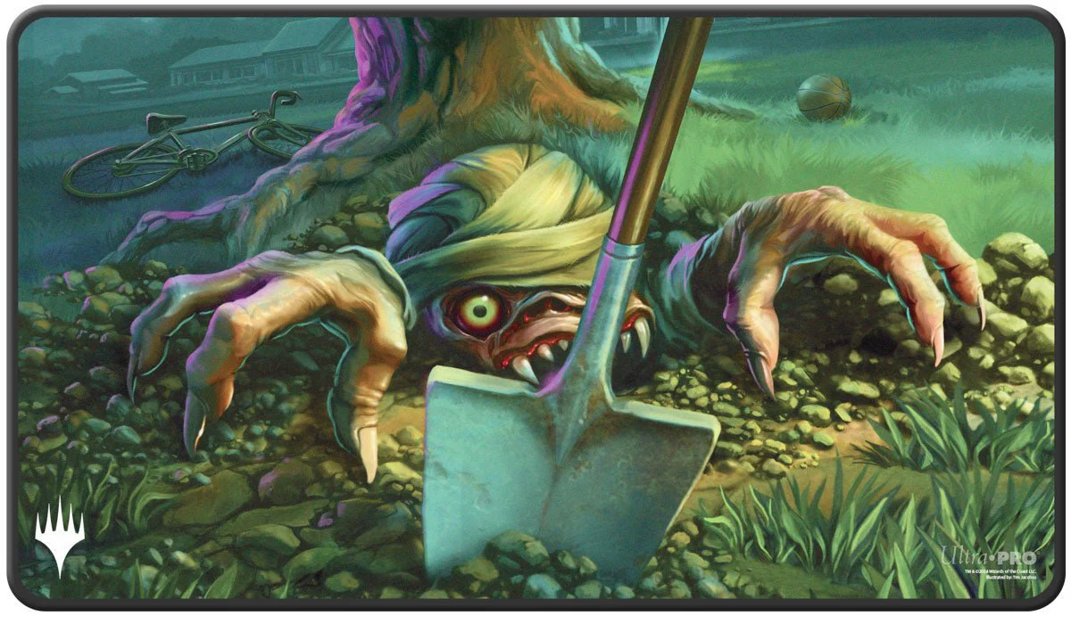Duskmourn Exhume Black Stitched Standard Gaming Playmat for Magic: The Gathering