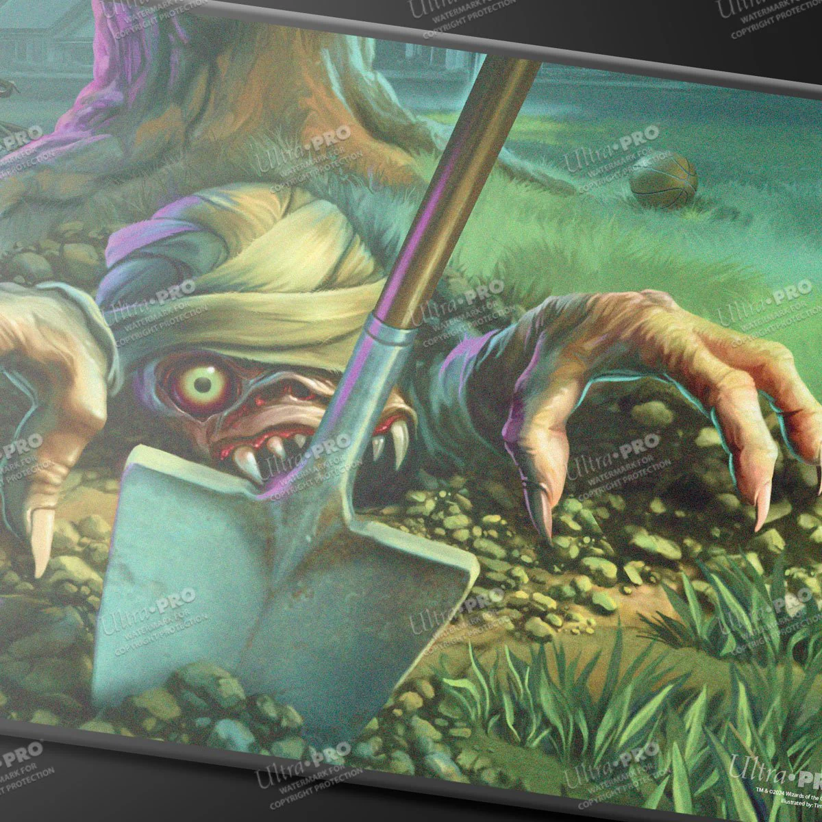 Duskmourn Exhume Black Stitched Standard Gaming Playmat for Magic: The Gathering - Image 2