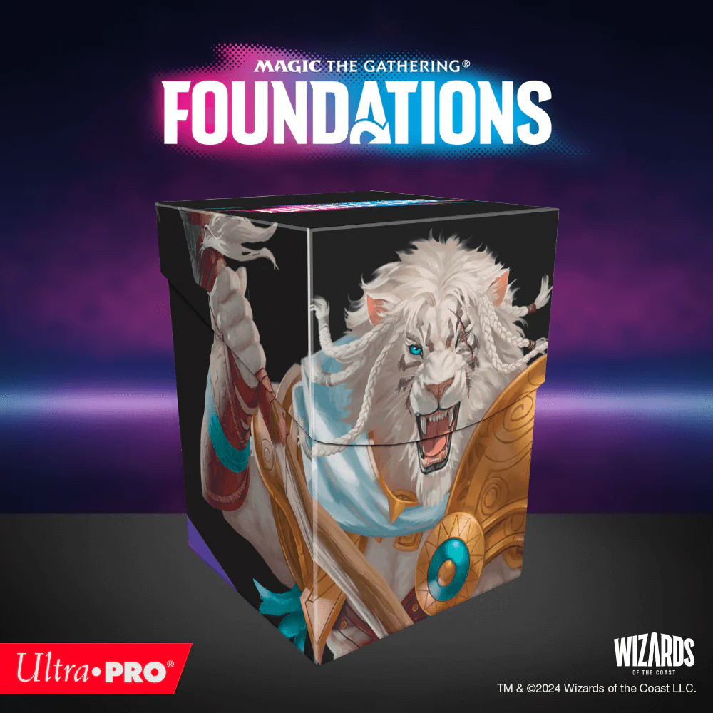Foundations Ajani 100+ Deck Box Light for Magic: The Gathering