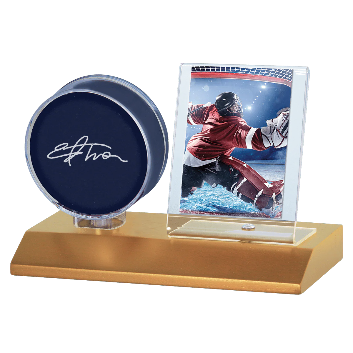 Hockey Puck & Card Wood Display Holder - Image 2