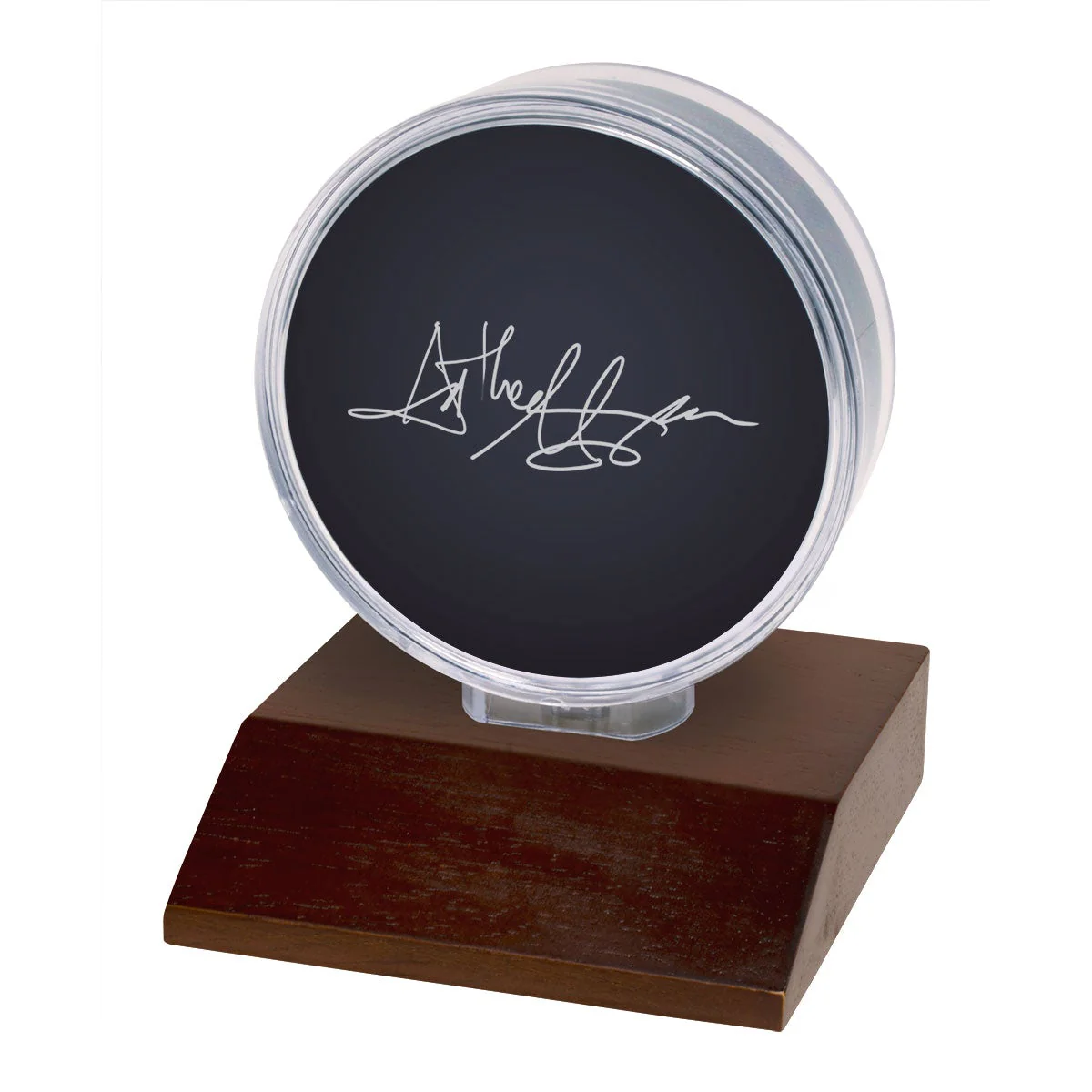 Hockey Puck Wood Base Display Holder
