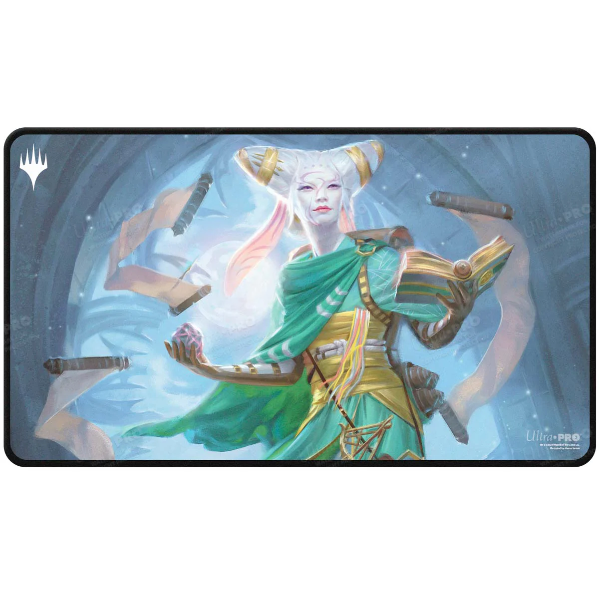 Innistrad Remastered Tamiyo, Field Researcher Black Stitched Playmat for Magic: The Gathering - Image 2
