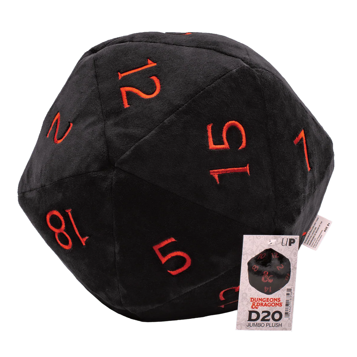 Jumbo Black D20 Novelty Dice Plush for Dungeons & Dragons - Image 2