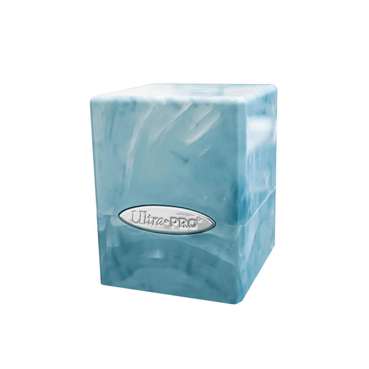 Marble Satin Cube - Light Blue / White