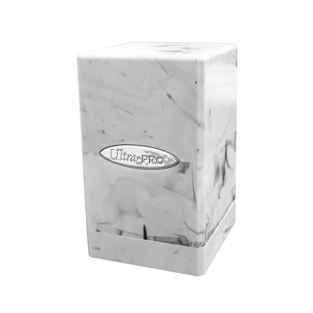 Marble Satin Tower Deck Box - White / Black