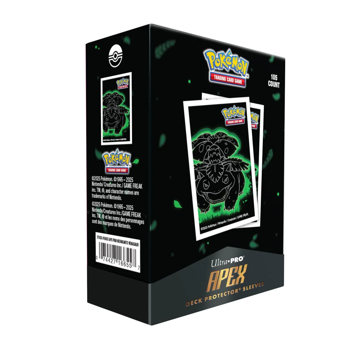 Neon Kanto 105ct APEX DECK PROTECTOR® Sleeves Venusaur for Pokémon - Image 4