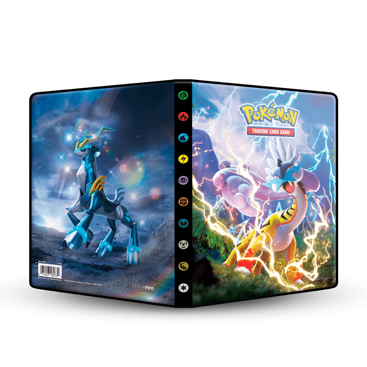 Scarlet and Violet Raging Bolt and Iron Crown 4-Pocket Portfolio for Pokémon
