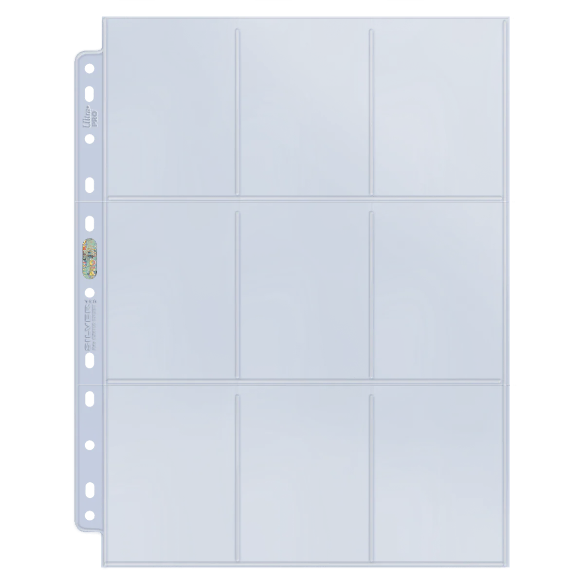 Silver Series 9-Pocket 11-Hole Punch Pages (100ct) for Standard Size Cards