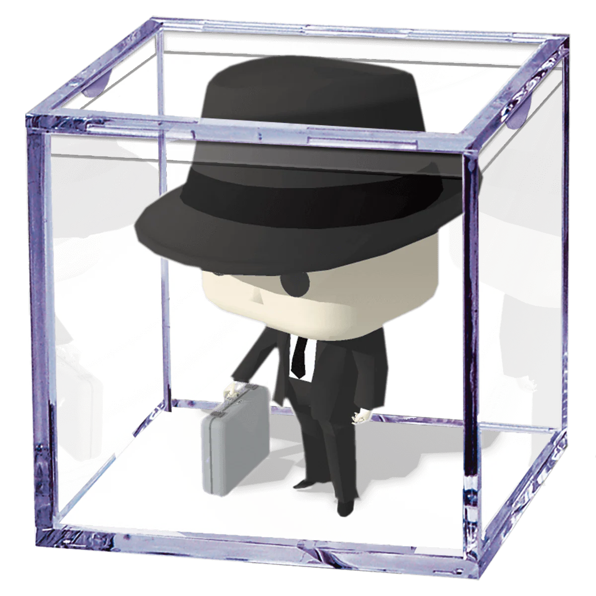 Softball & Figurine Clear Display Cube
