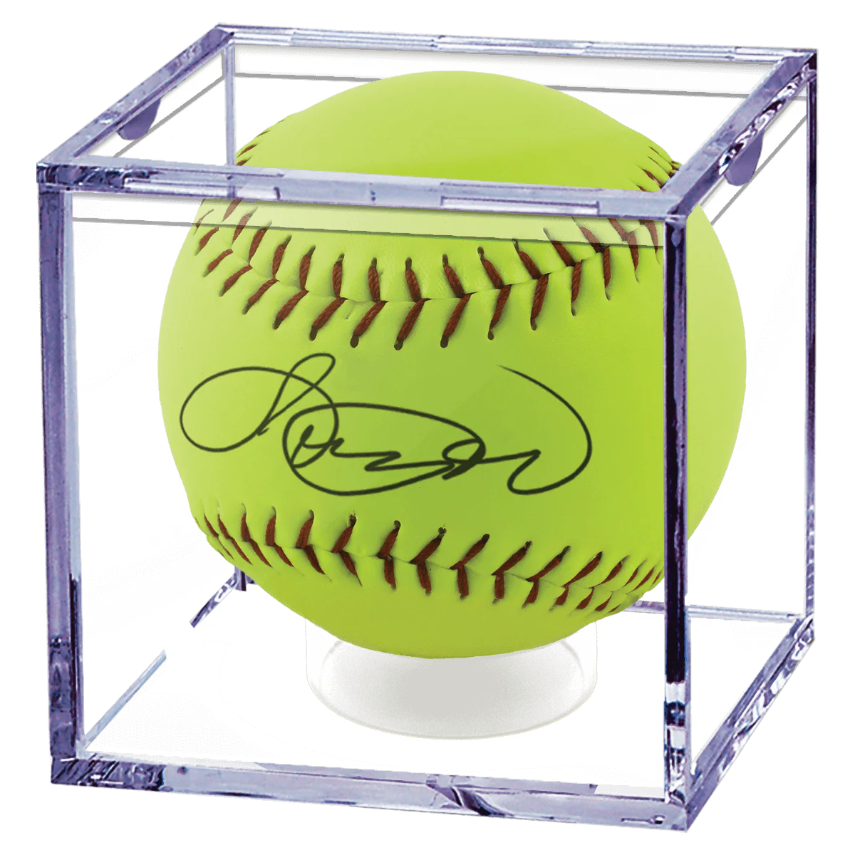 Softball & Figurine Clear Display Cube - Image 2