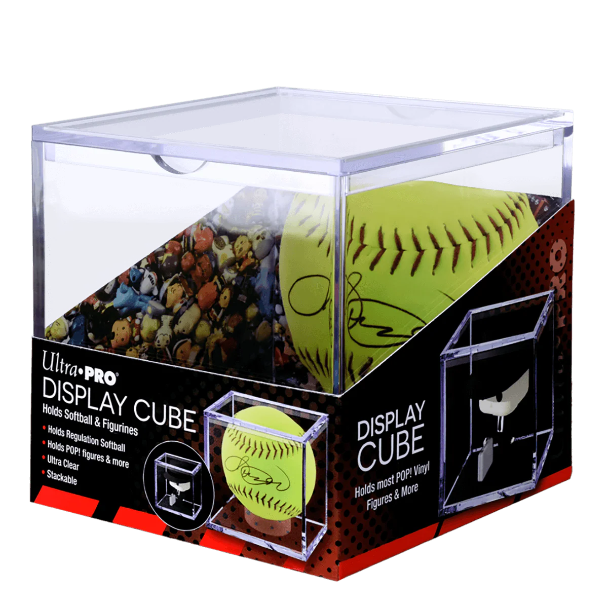 Softball & Figurine Clear Display Cube - Image 3