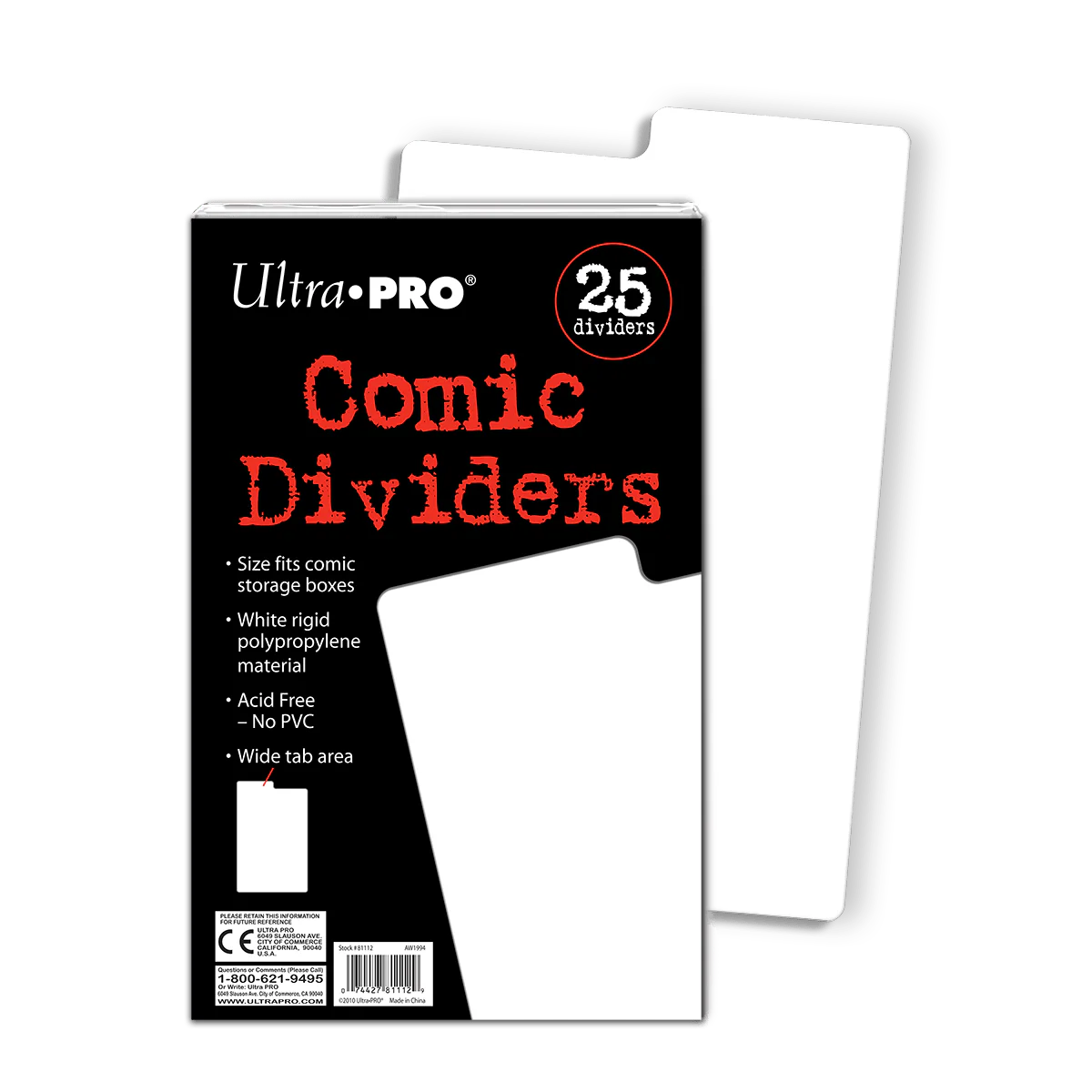 White Comic Dividers (25ct)