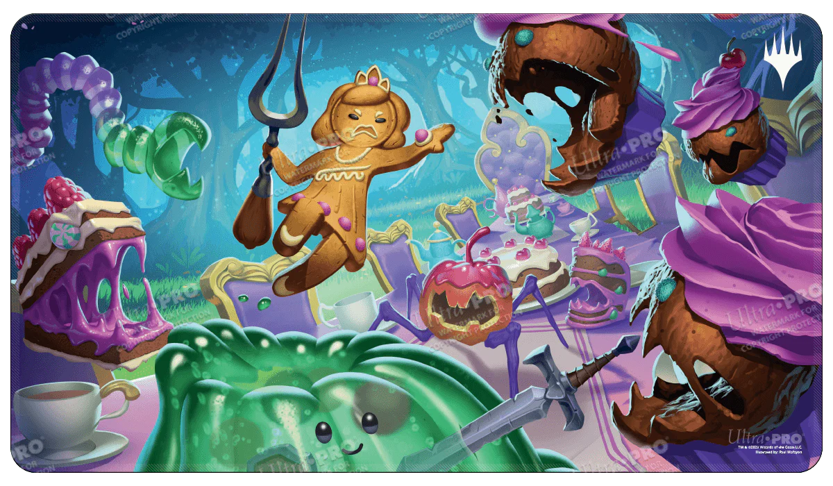 Wilds of Eldraine Food Fight White Stitched Standard Gaming Playmat for Magic: The Gathering